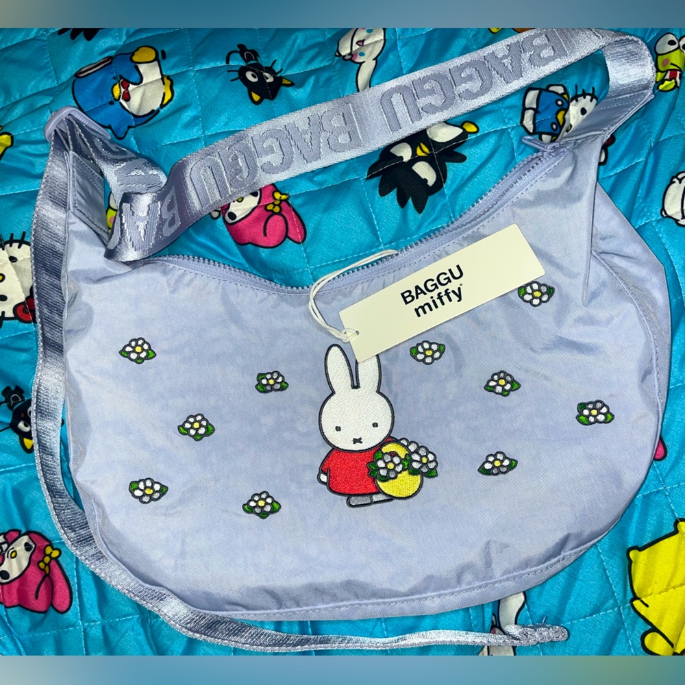 Baggu X Miffy Brown Medium Crescent Crossbody Purse Bag NEW NWT LAST ONE